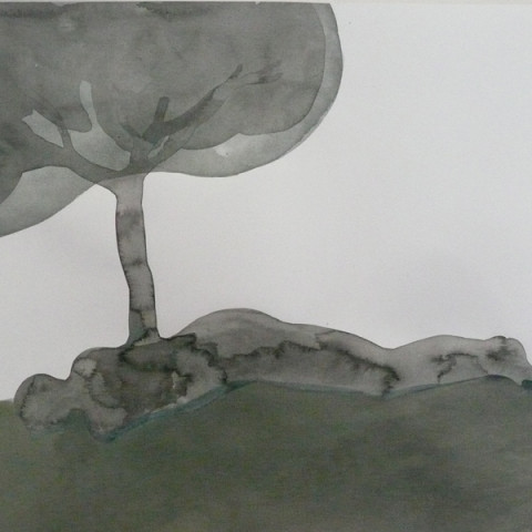 SI LE GRAIN NE MEURT, 2015 - Inchiostro di China e pittura acrilica su carta (30X42 cm)