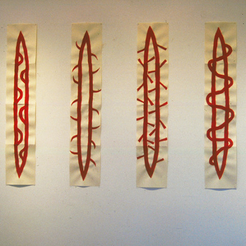 À mon seul desir - Peaux-rouges, 1992. Pittura acrilica su carta (30x120cm).