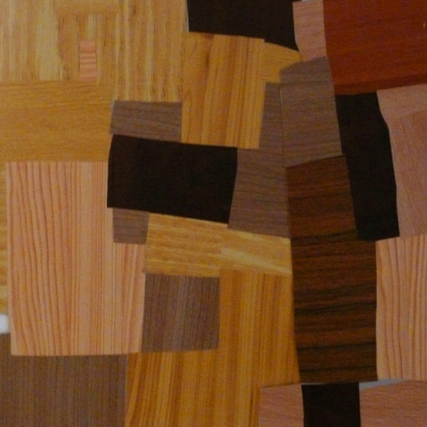 Sicilia (zattera), 2009. Mosaico di ritagli di vinil adesivo a decoro finto legno (circa 150x4 m).