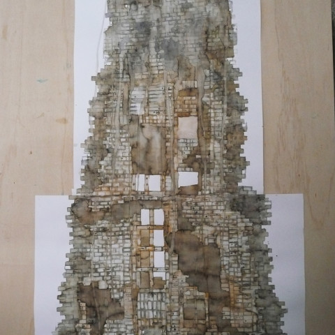 Quoi de nouveau sous le soleil? - Torri/rovine, 2009. Disegni all’inchiostro Ecoline su carta Murillo (dimensioni variabili).
